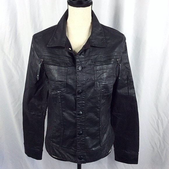 G-Star Jackets & Blazers - G-Star Raw Fender Jet Denim Jacket Faux Leather